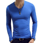Men T-Shirts Long Sleeve O-Neck Casual Fitness