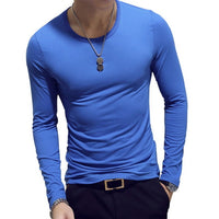 Men T-Shirts Long Sleeve O-Neck Casual Fitness