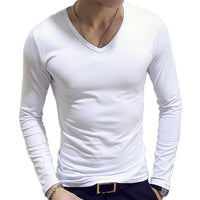 Men T-Shirts Long Sleeve O-Neck Casual Fitness
