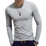 Men T-Shirts Long Sleeve O-Neck Casual Fitness