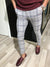 Fashion Mens Slim Fit Check Casual Pants