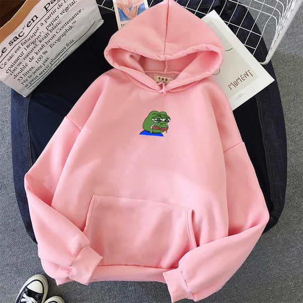 Frog Print Hoodies Men