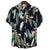 Ethnic Printed Stand Collar Cotton Linen Stripe Short