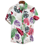Ethnic Printed Stand Collar Cotton Linen Stripe Short