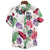 Ethnic Printed Stand Collar Cotton Linen Stripe Short