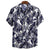 Ethnic Printed Stand Collar Cotton Linen Stripe Short