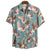Ethnic Printed Stand Collar Cotton Linen Stripe Short