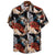 Ethnic Printed Stand Collar Cotton Linen Stripe Short