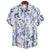 Ethnic Printed Stand Collar Cotton Linen Stripe Short