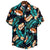 Ethnic Printed Stand Collar Cotton Linen Stripe Short
