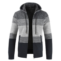 Men Zipper Knitted Thick Coat
