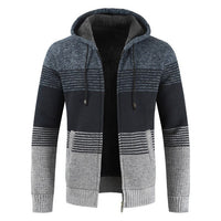 Men Zipper Knitted Thick Coat