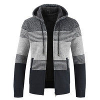 Men Zipper Knitted Thick Coat