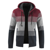 Men Zipper Knitted Thick Coat