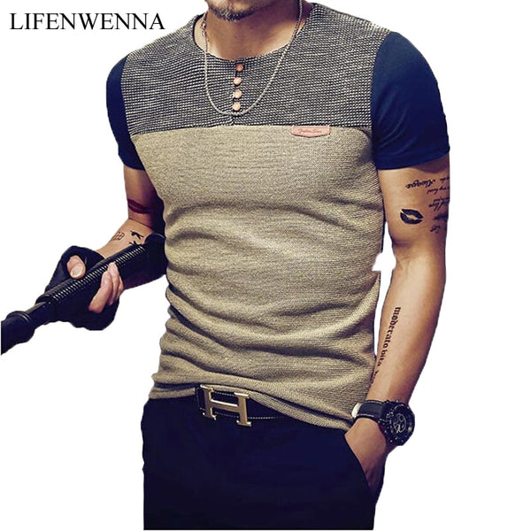 Casual Patchwork Short Sleeve T Shirt