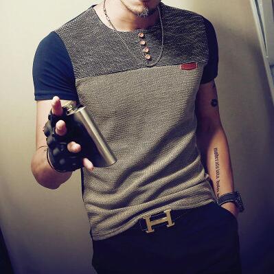 Casual Patchwork Short Sleeve T Shirt