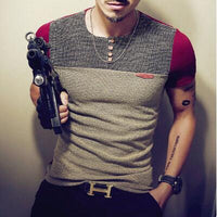Casual Patchwork Short Sleeve T Shirt