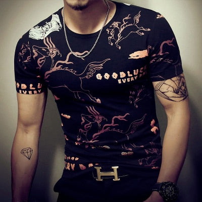 Casual Patchwork Short Sleeve T Shirt