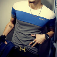 Casual Patchwork Short Sleeve T Shirt