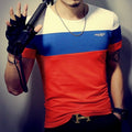 Casual Patchwork Short Sleeve T Shirt