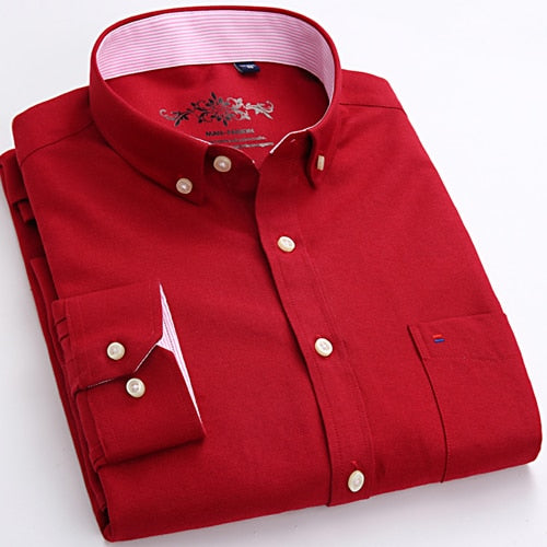 Mens Long Sleeve Oxford Dress Shirt