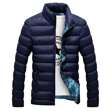 Stand Collar Male Parka Jacket Mens