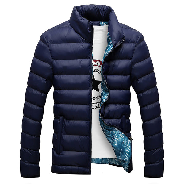 Stand Collar Male Parka Jacket Mens