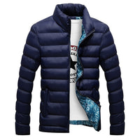 Stand Collar Male Parka Jacket Mens