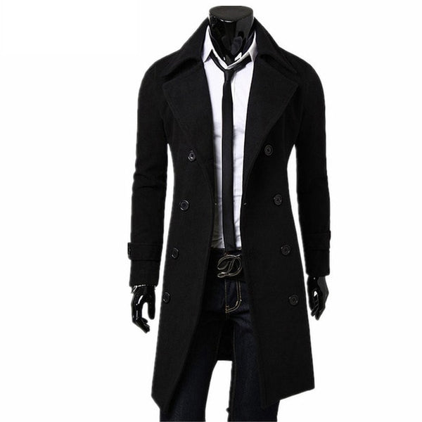 Mens Overcoat Casual Slim Fit