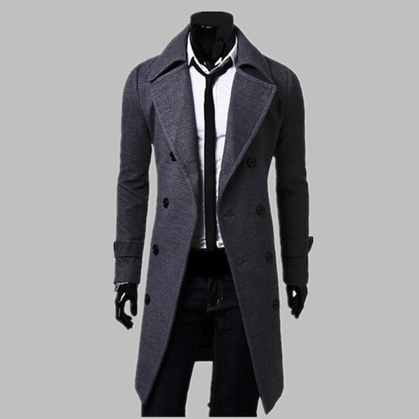 Mens Overcoat Casual Slim Fit