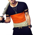 Casual Patchwork Short Sleeve T Shirt