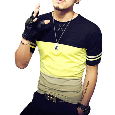 Casual Patchwork Short Sleeve T Shirt